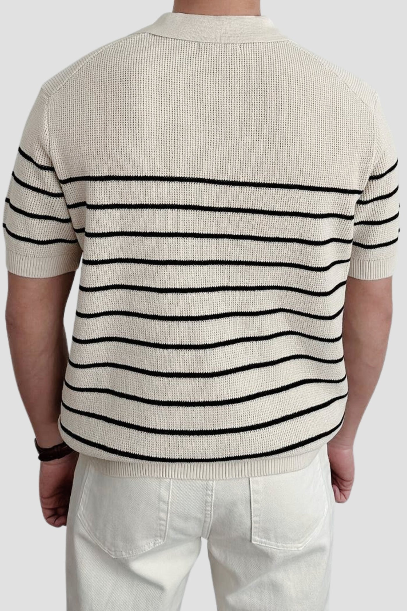 Men's Polo Shirt - Classic Striped Short Sleeve for Casual and Business Wear