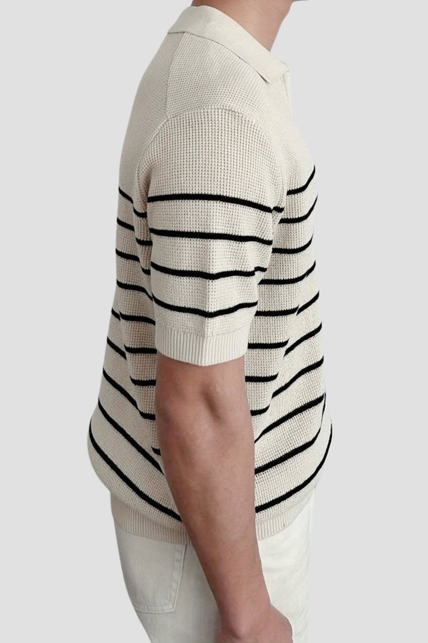 Men's Polo Shirt - Classic Striped Short Sleeve for Casual and Business Wear