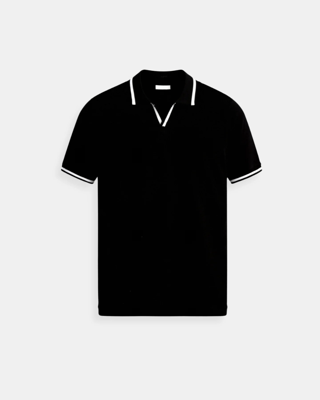 Men's Polo Shirt with Open Collar and Contrast Closures – Modern Sporty Style for Casual Wear
