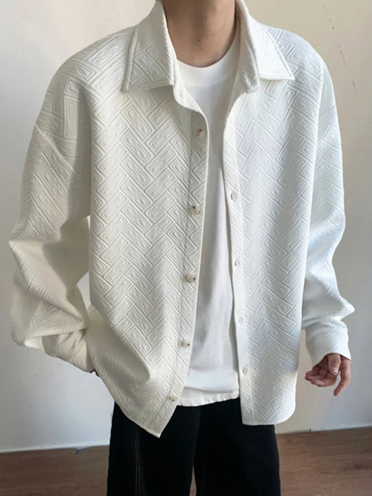 Men's Shirt - Casual Long Sleeve with Vintage Turn-Down Collar for Stylish Streetwear