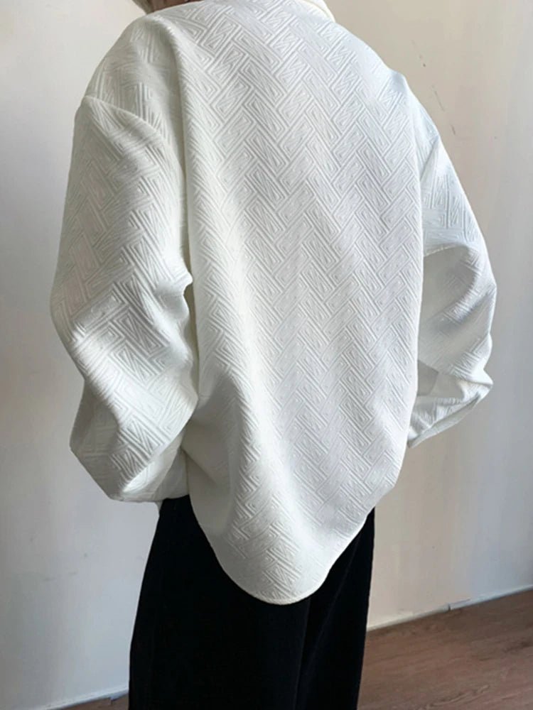 Men's Shirt - Casual Long Sleeve with Vintage Turn-Down Collar for Stylish Streetwear
