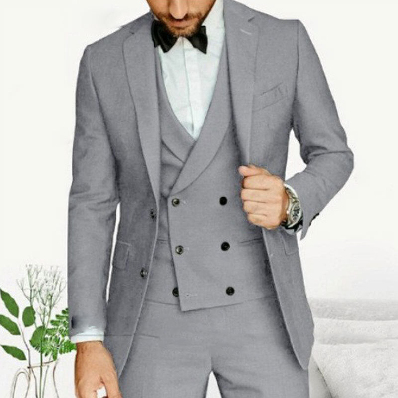 Men's Suit Set - Elegant Three-Piece Blazer, Vest & Pants for Formal Events