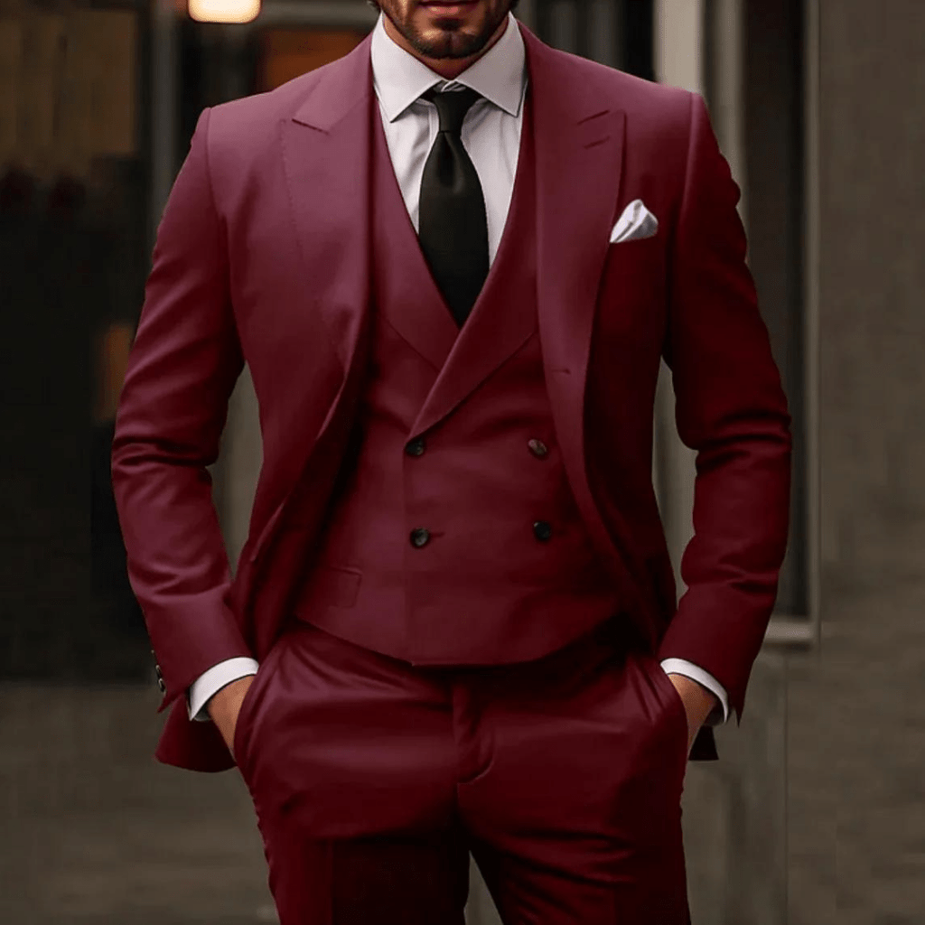 Men's Suit Three-Piece Set Blazer Vest Pants for Wedding or Formal Events