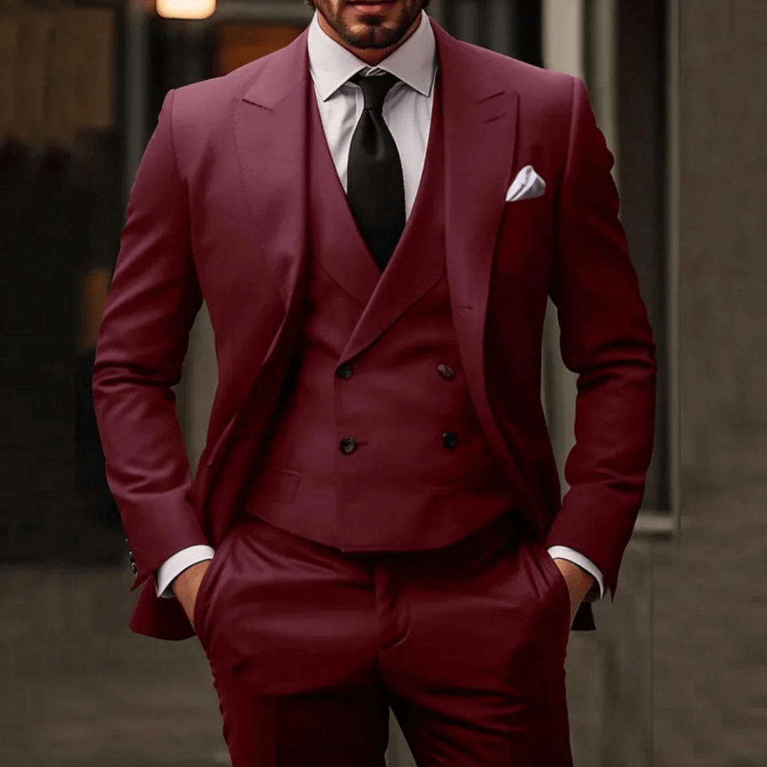 Men's Suit Three-Piece Set Blazer Vest Pants for Wedding or Formal Events