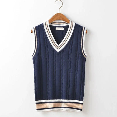 Men's Sweater Vest V-Neck Sleeveless Classic Knitted Style