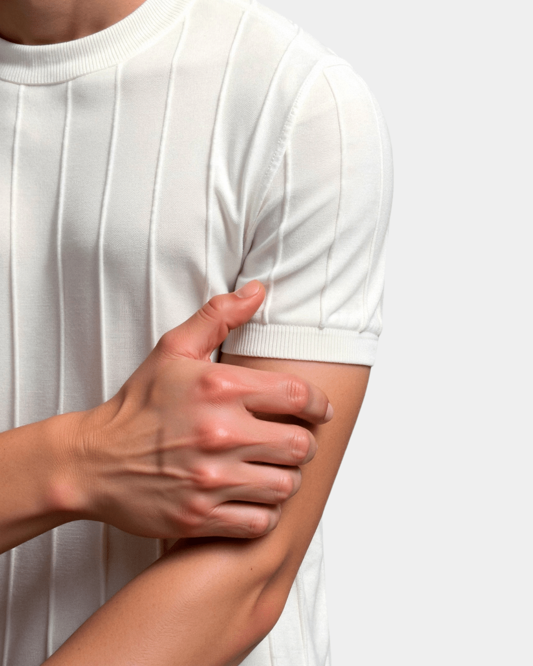 Men's T Shirt with Vertical Rib Structure – Lightweight Short Sleeve Summer Style