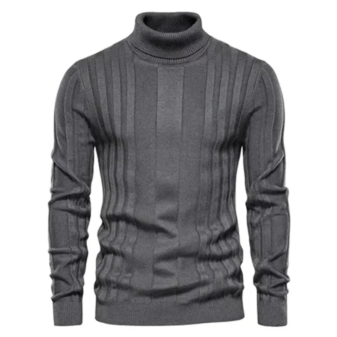 Men's Turtleneck Sweater Classic Knit Pullover Warm Casual Winter