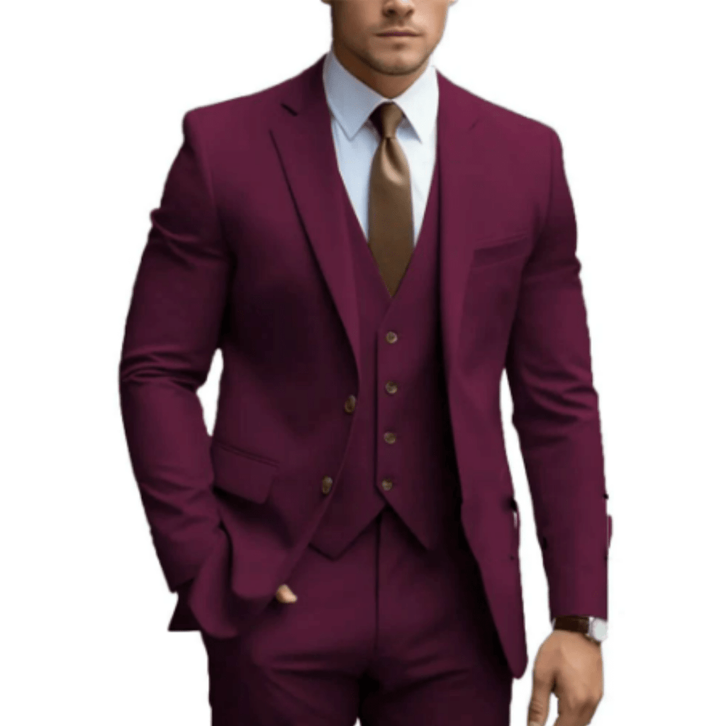 Men's Wedding Suit Three-Piece Elegant Design for Formal Events