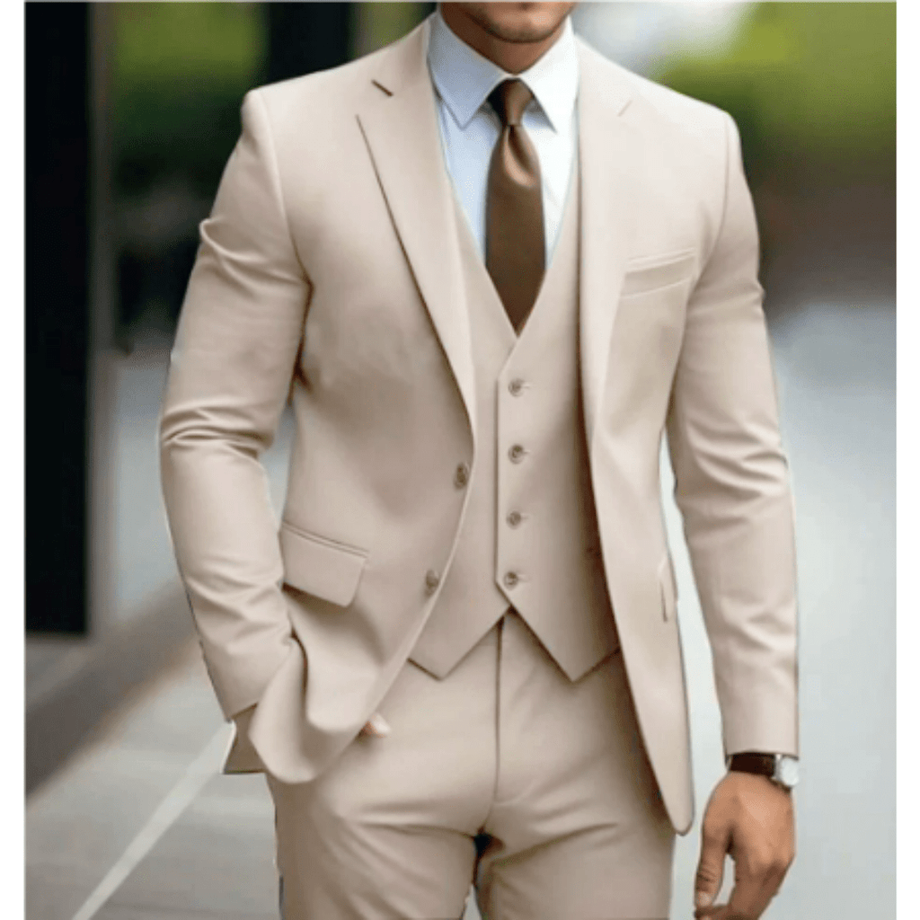 Men's Wedding Suit Three-Piece Elegant Design for Formal Events