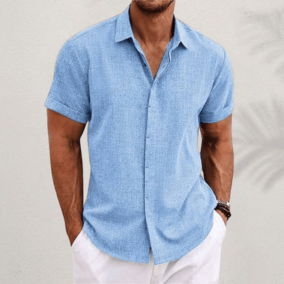 Men's Linen Shirt with Short Sleeves – Breathable Summer Casual Style