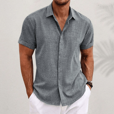 Men's Linen Shirt with Short Sleeves – Breathable Summer Casual Style