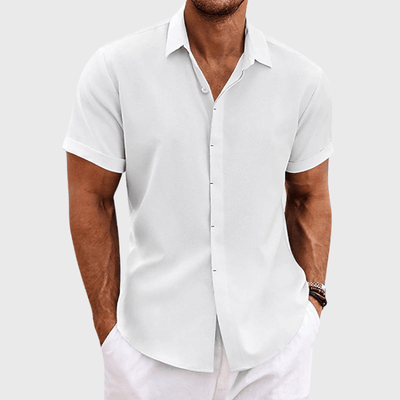 Men's Linen Shirt with Short Sleeves – Breathable Summer Casual Style