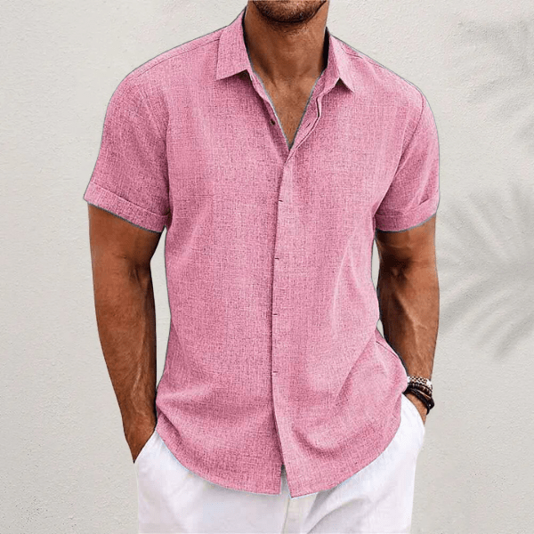 Men's Linen Shirt with Short Sleeves – Breathable Summer Casual Style