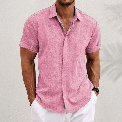 Men's Linen Shirt with Short Sleeves – Breathable Summer Casual Style