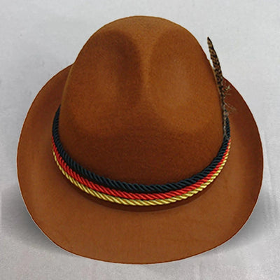 Men's Oktoberfest Hat with Decorative Cord and Feather 0