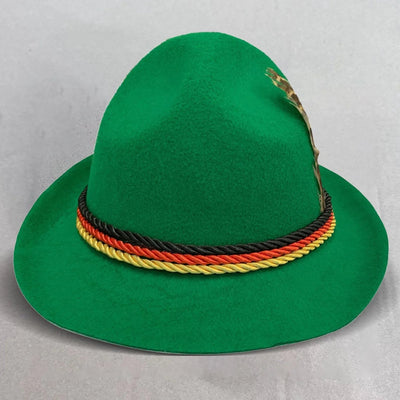 Men's Oktoberfest Hat with Decorative Cord and Feather 1