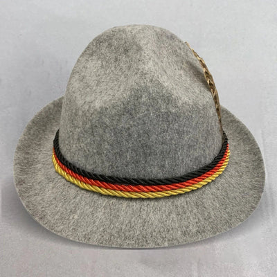 Men's Oktoberfest Hat with Decorative Cord and Feather 3