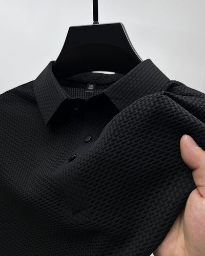 Men's Polo Shirt with Mesh Design – Short Sleeve Fashion for Comfort and Style