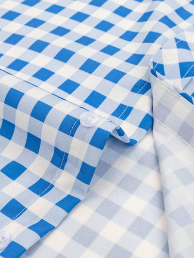 Men's Shirt Red-White Checkered Short Sleeve Oktoberfest Casual 7