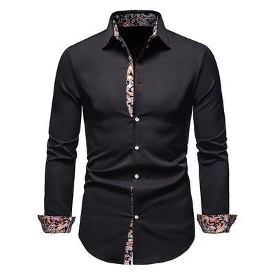 Men's Shirt with Bold Paisley Print – Long-Sleeve Smart Casual Style