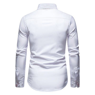 Men's Shirt with Bold Paisley Print – Long-Sleeve Smart Casual Style