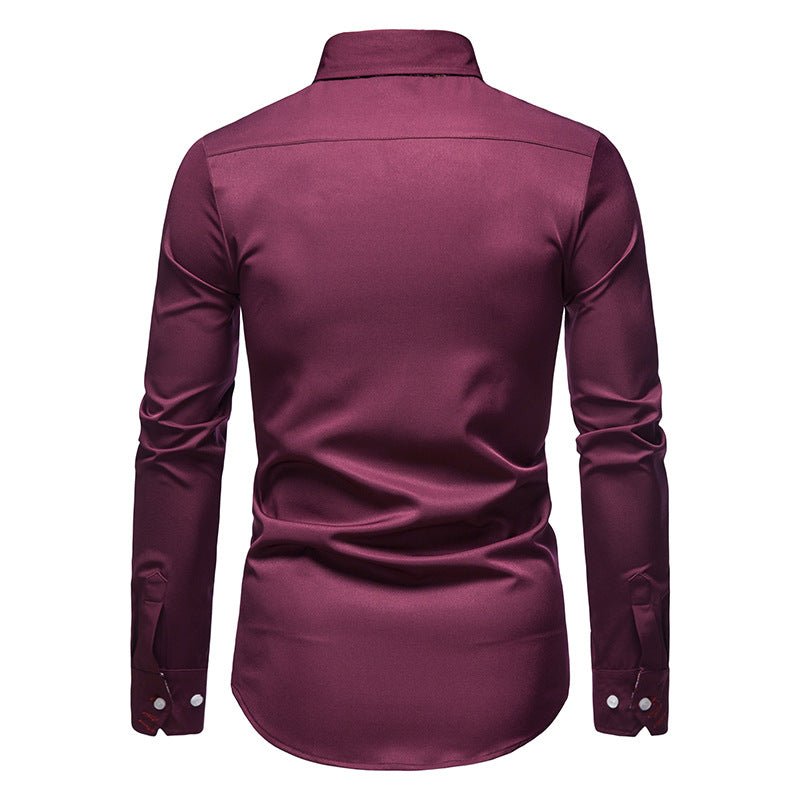 Men's Shirt with Bold Paisley Print – Long-Sleeve Smart Casual Style
