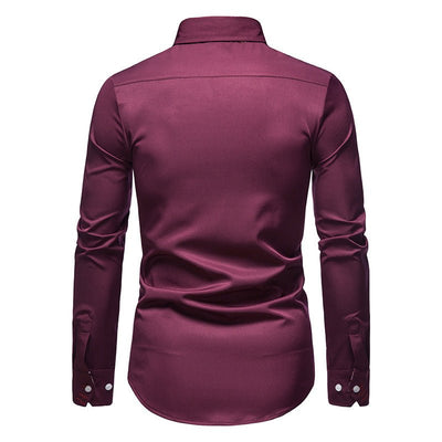 Men's Shirt with Bold Paisley Print – Long-Sleeve Smart Casual Style