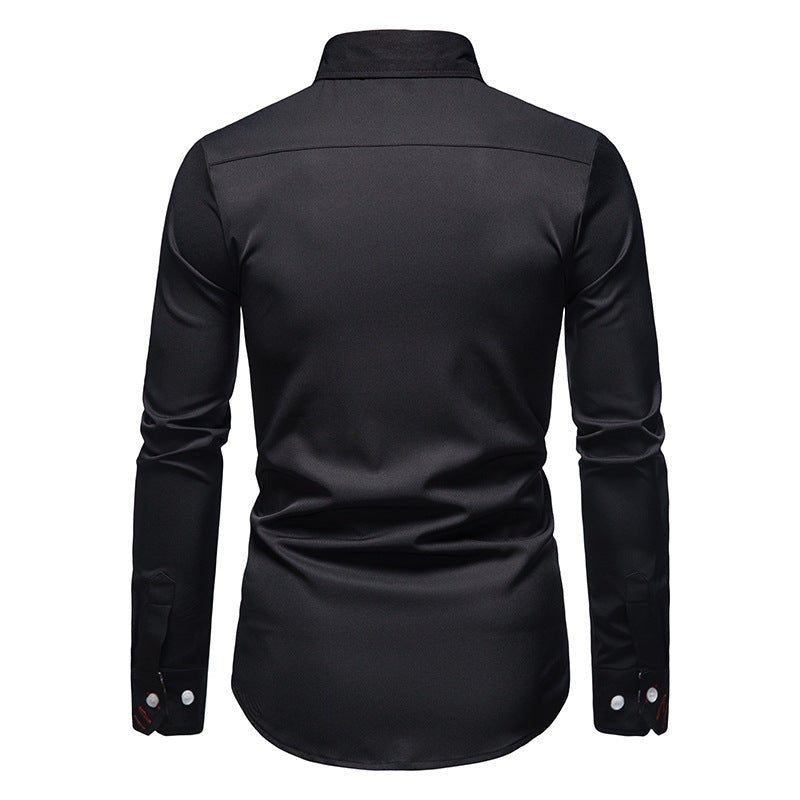 Men's Shirt with Bold Paisley Print – Long-Sleeve Smart Casual Style