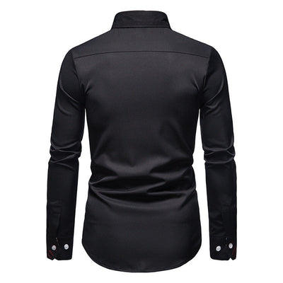 Men's Shirt with Bold Paisley Print – Long-Sleeve Smart Casual Style