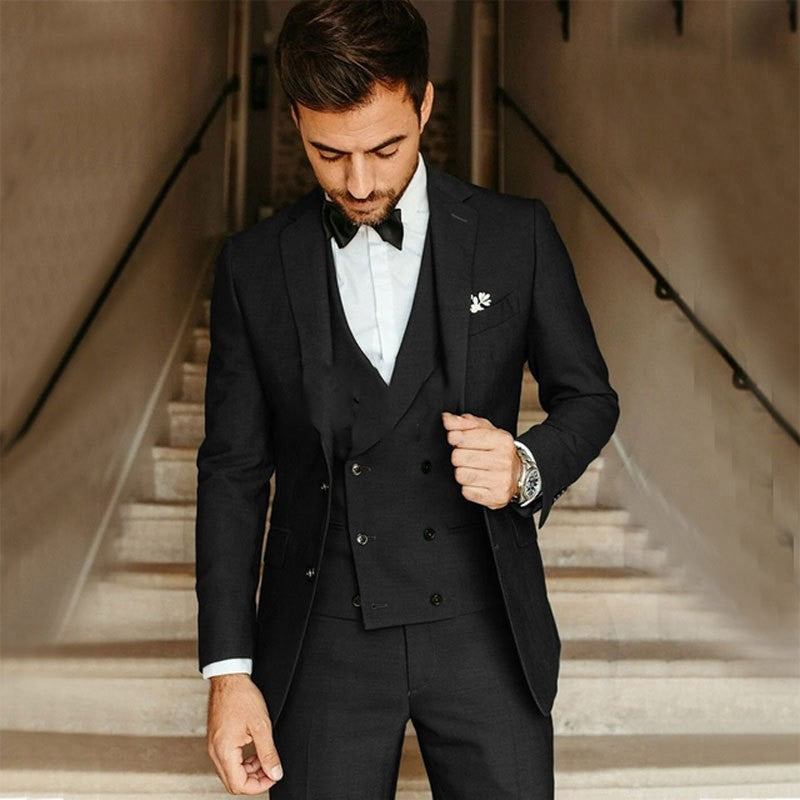 Men's Suit Set - Elegant Three-Piece Blazer, Vest & Pants for Formal Events 0