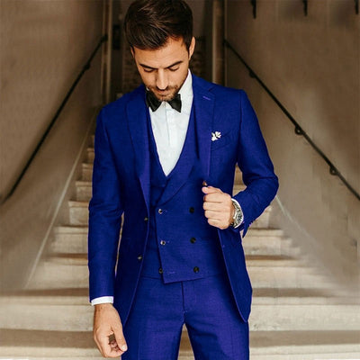 Men's Suit Set - Elegant Three-Piece Blazer, Vest & Pants for Formal Events 1