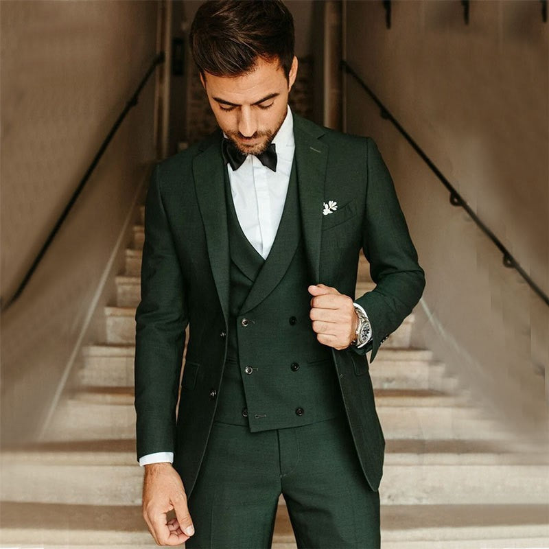 Men's Suit Set - Elegant Three-Piece Blazer, Vest & Pants for Formal Events 2