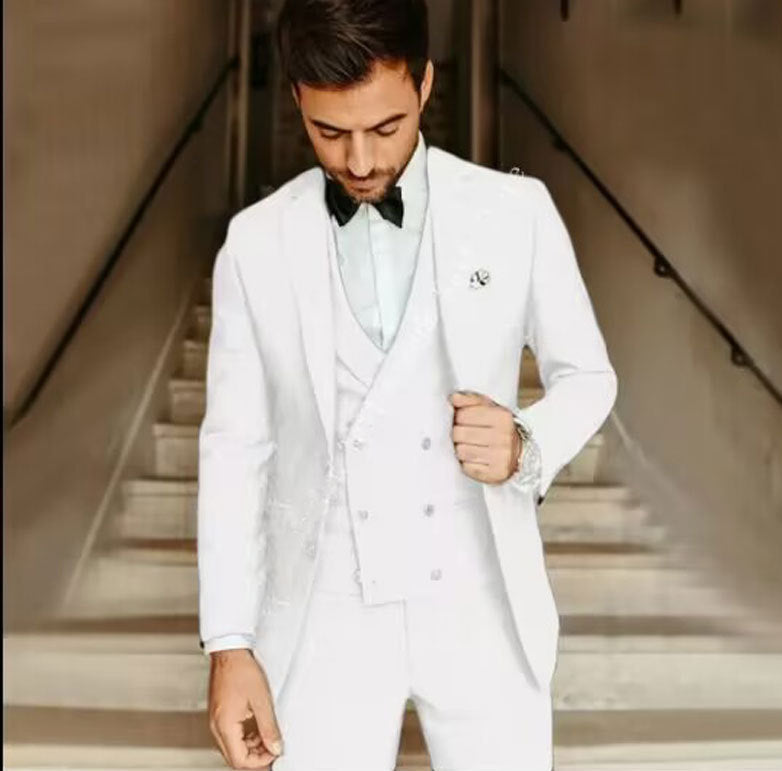 Men's Suit Set - Elegant Three-Piece Blazer, Vest & Pants for Formal Events 4