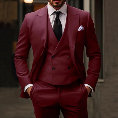 Men's Suit Three-Piece Set Blazer Vest Pants for Wedding or Formal Events 3