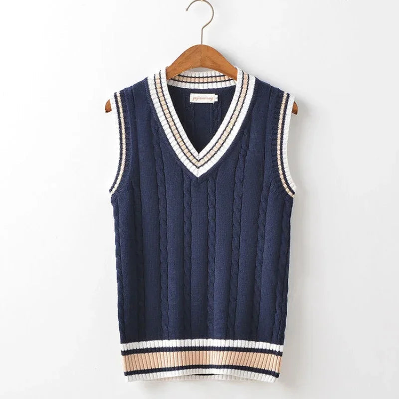 Men's Sweater Vest V-Neck Sleeveless Classic Knitted Style 2