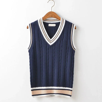 Men's Sweater Vest V-Neck Sleeveless Classic Knitted Style 2