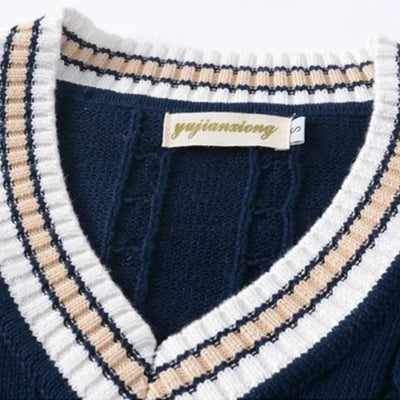 Men's Sweater Vest V-Neck Sleeveless Classic Knitted Style 4