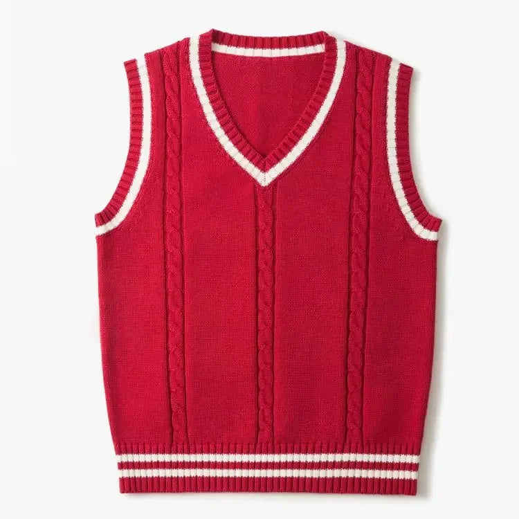 Men's Sweater Vest V-Neck Sleeveless Classic Knitted Style 7