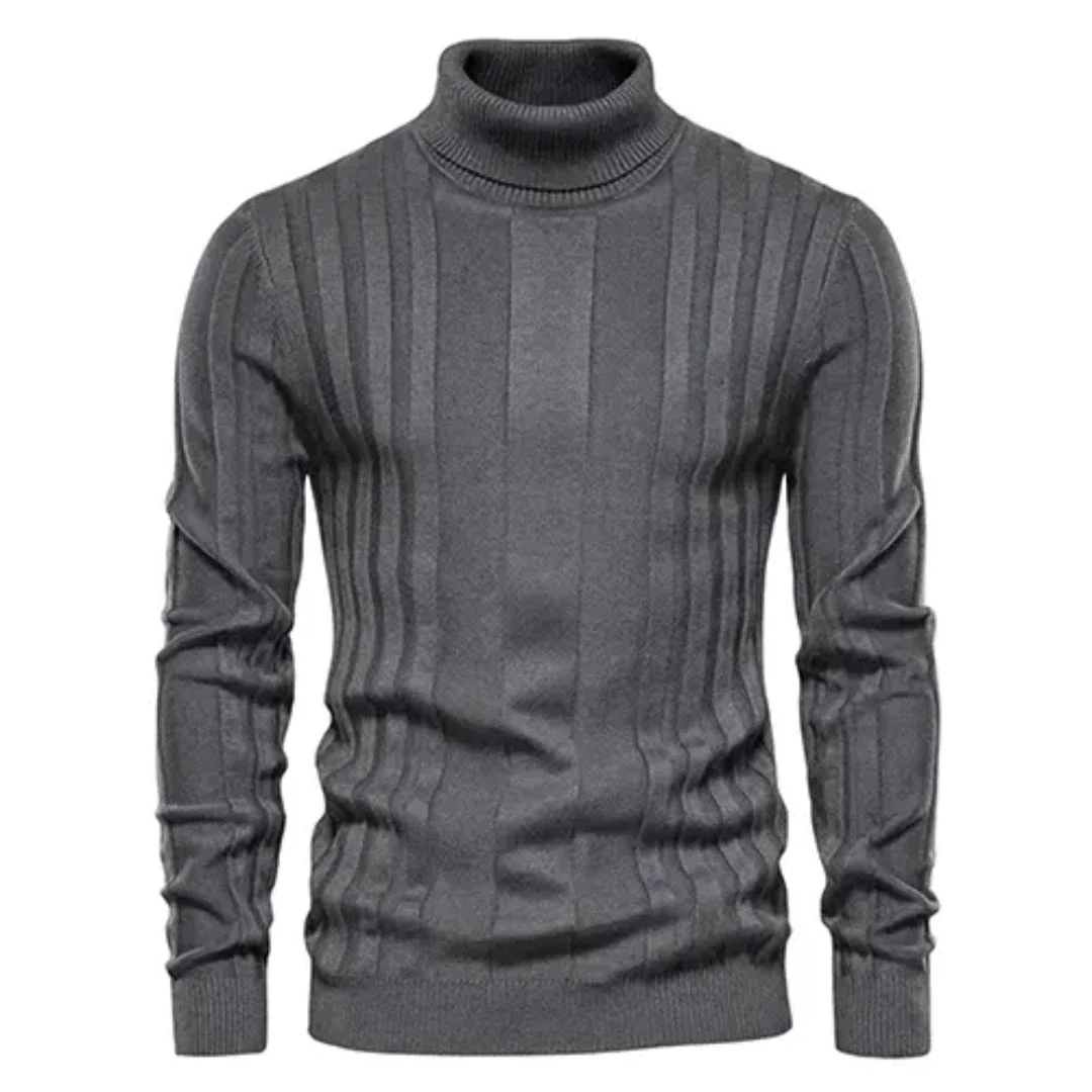 Men's Turtleneck Sweater Classic Knit Pullover Warm Casual Winter 3