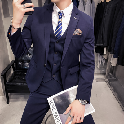 Men's Wedding Suit with Check Pattern - Classic Tailored Blazer, Vest, and Trousers Set 3
