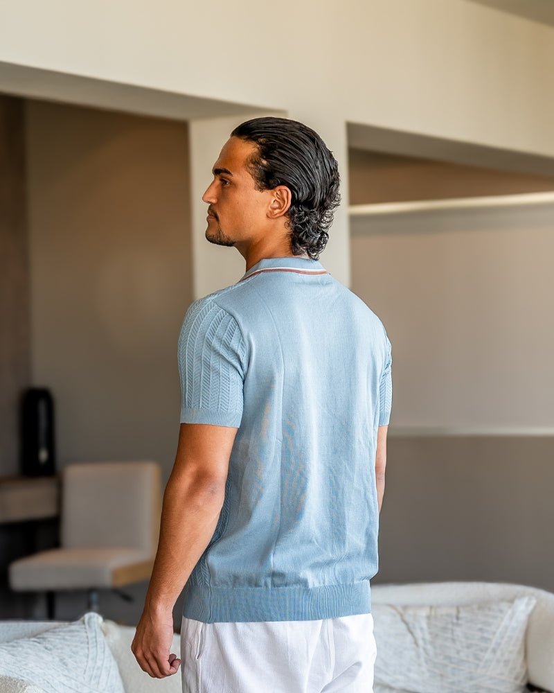 Mens Polo Shirt with Contrast Collar – Stylish Summer Retro Design for Casual Wear