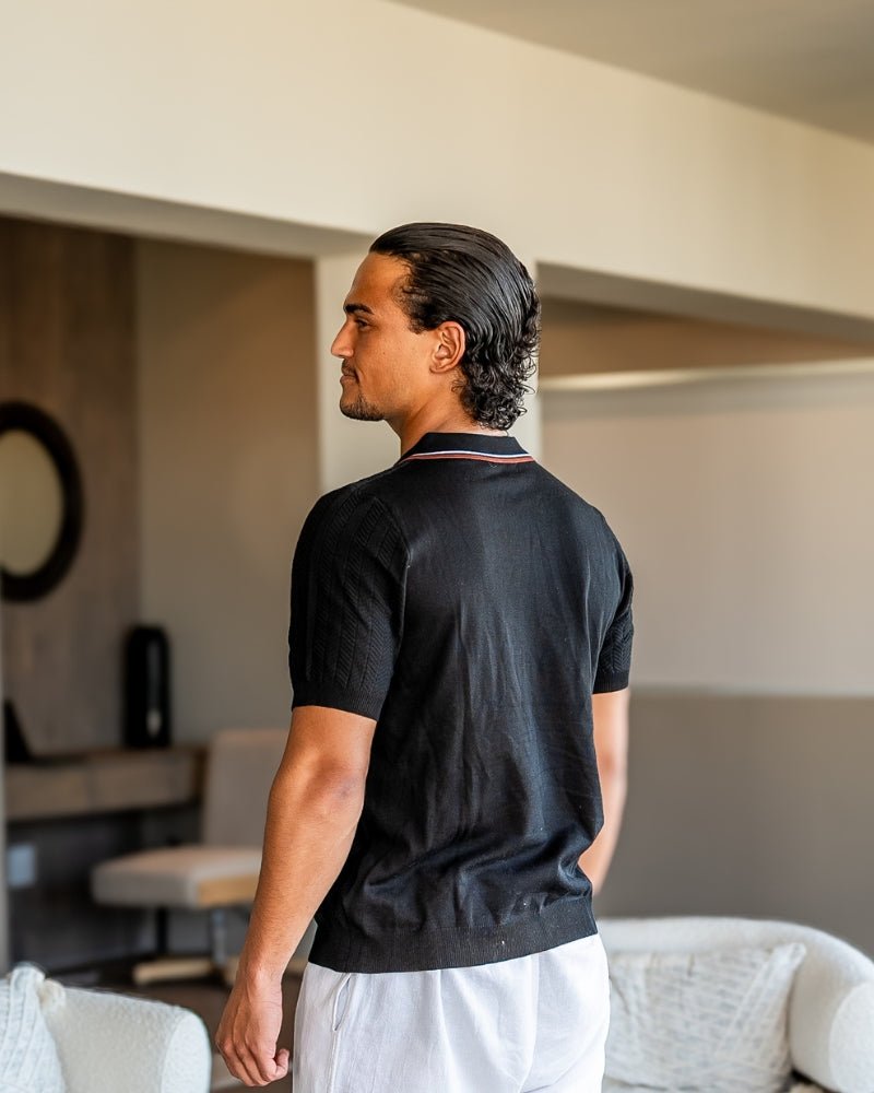 Mens Polo Shirt with Contrast Collar – Stylish Summer Retro Design for Casual Wear