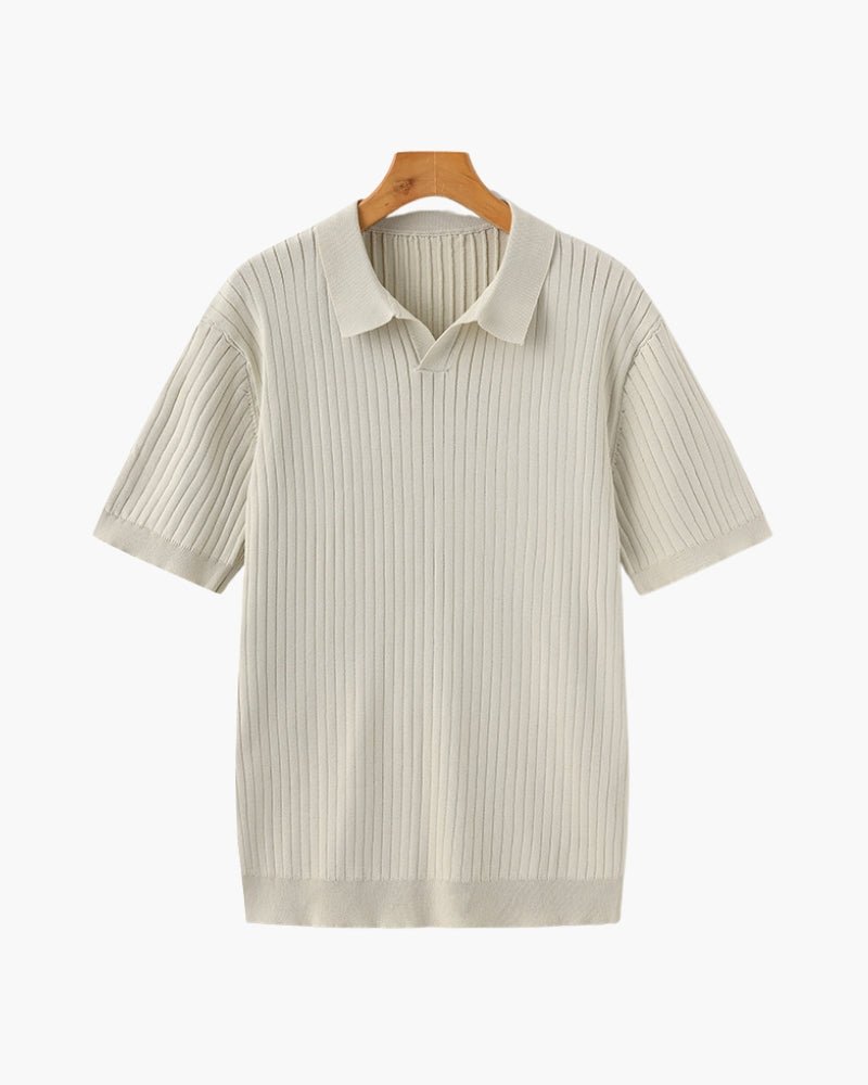 Polo Shirt for Men – Fine Knit Short Sleeve Golf Style with Open Collar for Summer Wear
