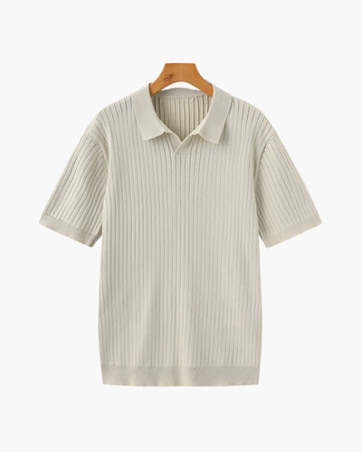 Polo Shirt for Men – Fine Knit Short Sleeve Golf Style with Open Collar for Summer Wear