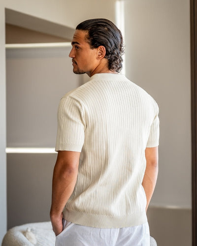 Polo Shirt for Men – Fine Knit Short Sleeve Golf Style with Open Collar for Summer Wear