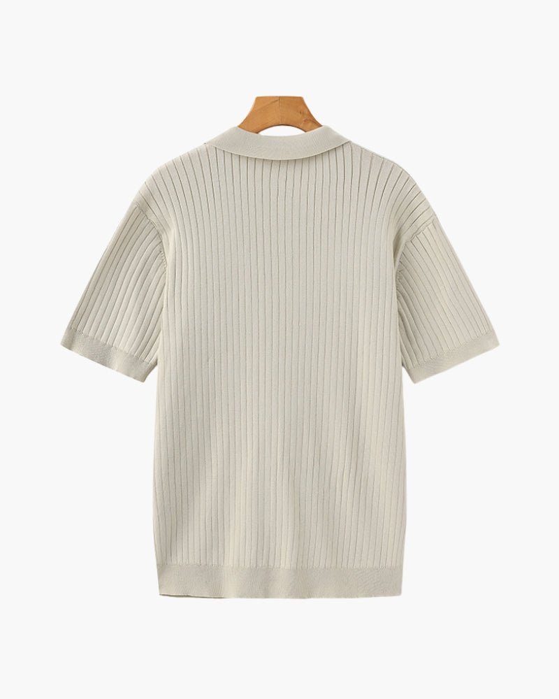 Polo Shirt for Men – Fine Knit Short Sleeve Golf Style with Open Collar for Summer Wear