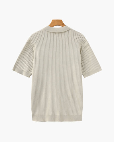 Polo Shirt for Men – Fine Knit Short Sleeve Golf Style with Open Collar for Summer Wear