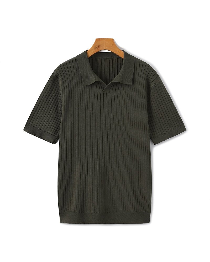 Polo Shirt for Men – Fine Knit Short Sleeve Golf Style with Open Collar for Summer Wear