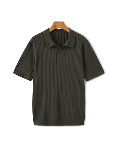 Polo Shirt for Men – Fine Knit Short Sleeve Golf Style with Open Collar for Summer Wear