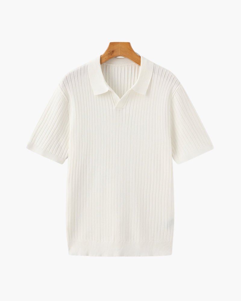 Polo Shirt for Men – Fine Knit Short Sleeve Golf Style with Open Collar for Summer Wear